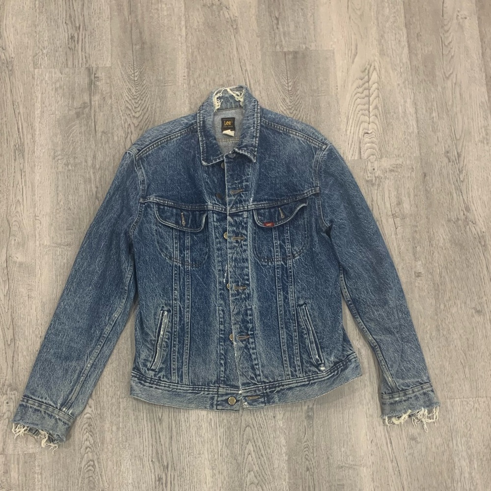 Vintage Lee (Rider) Blue Jean Jacket. distressed